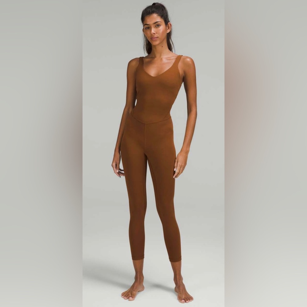 lululemon athletica Brown Sleeveless Fitted Jumpsuit